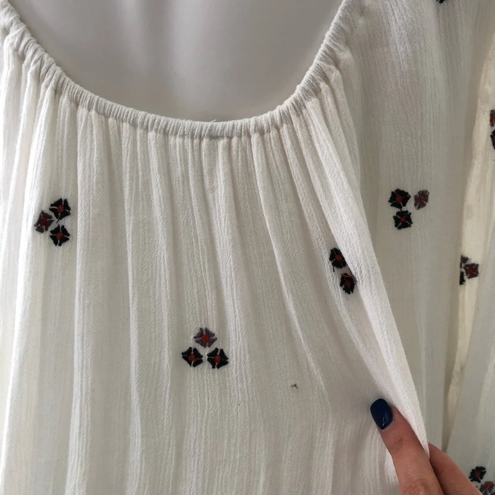 Free People Oxford Embroidered Mini Dress Size XS